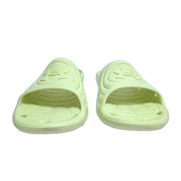 Under Armour Mens 10 Locker Slides Sandals Slip On UA Neon Green - Picture 2 of 8